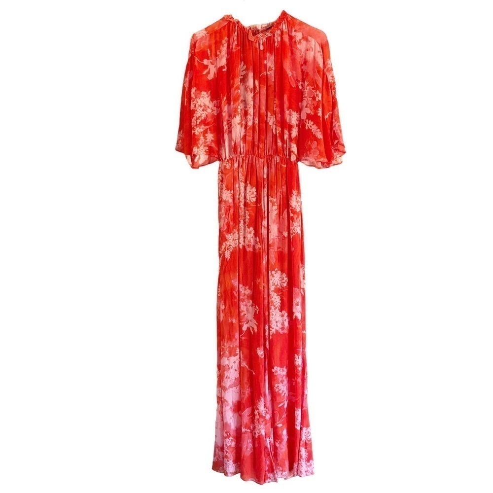 Pinko Jumpsuit Aquarius Tuta Georgette Hibiscus Floral Orange Size 4 - Picture 10 of 16